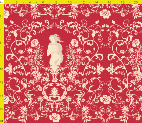 Rococo in Red Fabric Available for purchase at Spoonflower.com